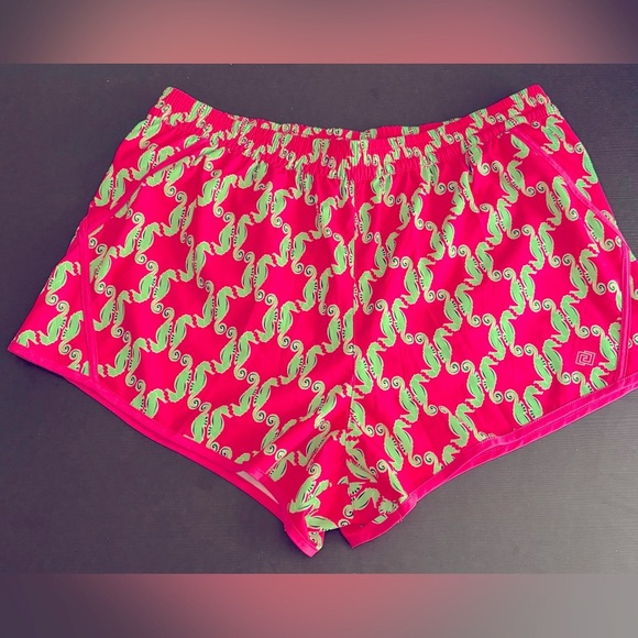 Zelos Bright Pink Shorts with Green Seahorses Women’s Size XL EUC - Picture 6 of 6